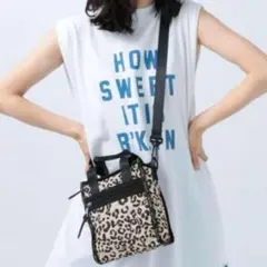 ■【BAYFLOW】ロゴパイピングスクエアショルダーバッグヒョウ柄