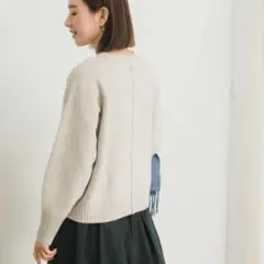 URBAN RESEARCH ウールカシミヤ クルーネックニット　ライトグレー