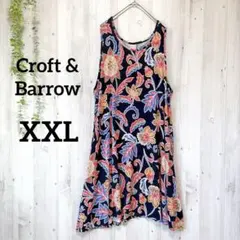 【美品】Croft & Barrow 総柄 ノースリーブ チュニック ワンピース