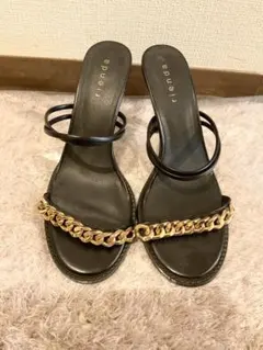 rienda♡チェーンポイントサンダル ブラックLのサムネイル