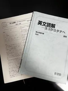英文読解—ヨコからタテへ 駿台2025夏期　プリント付き 駿台 英文読解 ヨコからタテへ 2025年 夏期講習 テキスト - メルカリ
