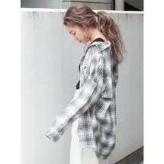 Ungrid / アングリッド / チェックルーズシャツ オフホワイトのサムネイル