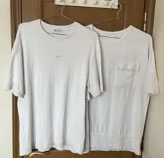 ZARA メンズ 半袖Tシャツ 2枚セット ホワイト Mのサムネイル