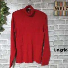 アングリッド セーター タートルネック リブニット 上品 鮮やか ウールブレンド