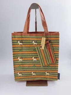 マタノアツコトートバック　綿PVC加工　24×27　ブラウン×わんこ 犬　未使用のサムネイル