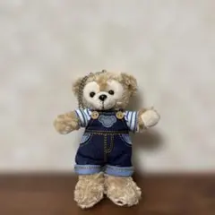 クマのデニムオーバーオールキーホルダー