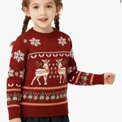 トナカイ柄　クリスマス　セーター　110cm