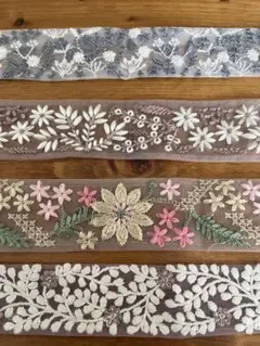 16日まで激安！花柄刺繍レースリボンセット