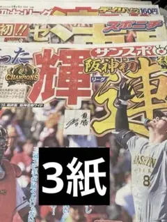 阪神タイガース 優勝記念 スポーツ新聞 3紙セット