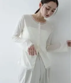 SENCE OF PLACE チュールシアーレイヤードカットカーディガン