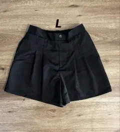 アベイル ハイウエスト スカパン タックショートパンツ 黒 L