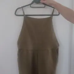 【ZURI】オリーブグリーン サロペット スエード風