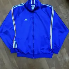 90s adidas トラックジャケット　ブルー　XXL