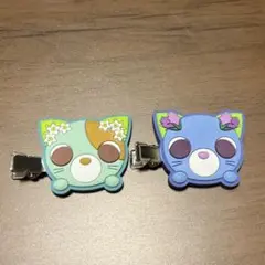 お茶犬・お茶猫カプセルヘアクリップ2種(ラン・ソー)