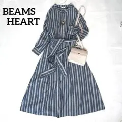 みかこ 様◇BEAMS HEART◇ストライプ 長袖 シャツワンピース ベルト付