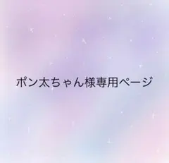 ポン太ちゃん様専用ページ