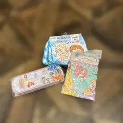 プリンセススライド式トリオセット　プチタオル プリンセスお弁当袋
