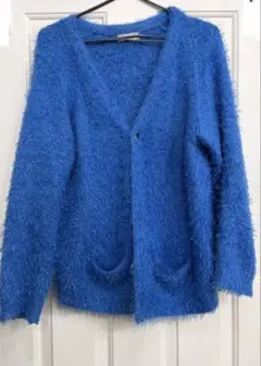 ビームス　シャギーカーディガン　ブルー　beams