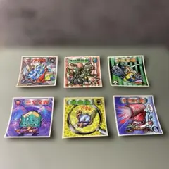 旧ビックリマンシール　⑤ ロッテ　当時品　レトロ　裏濃い黄色　6枚セット