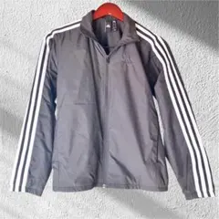 【匿名配送】adidas ブラック ウィンドブレーカー ストライプ　Sサイズ
