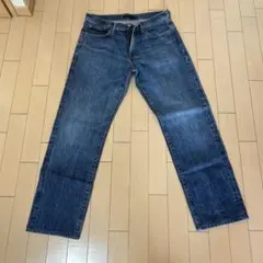 ユニクロダークブルー ストレートデニムパンツ