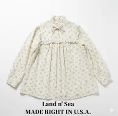 【希少】USA製 ヴィンテージ 花柄 フリルブラウス ランドゥシー レトロ 12