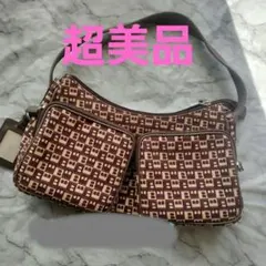 超美品 BALLY ショルダーバッグ 紫とベージュ
