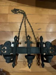 アンティーク3灯キャンドルホルダー 黒