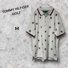 TOMMY HILFIGER GOLF ポロシャツ M ゴルフ　刺繍ロゴ