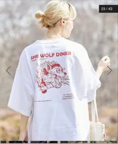 【サイズM】SHE WOLF DINER Tシャツ 白のサムネイル