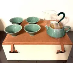 謝双貴　行雲流水　茶具セット　青磁 高級陶器 謝双貴 行雲流水 茶具セット 青磁 - メルカリ