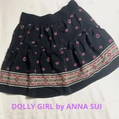 ドーリーガールバイアナスイ ティアードスカート 黒 ハート柄 サイズ2