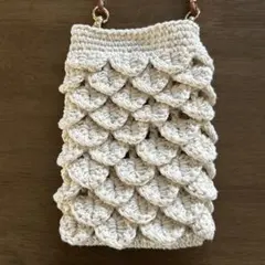 スマホショルダー　ポシェット　ハンドメイド　かぎ針編み