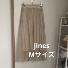 jines ドット柄 チュールプリーツロングスカート ベージュのサムネイル