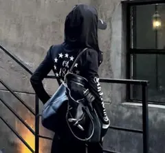 【美品】BlackHoodielongT-shirt モード系 Y2K 韓国系