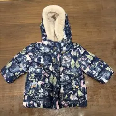 next ネイビー 動物柄 ダウンコート