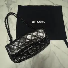 CHANEL ブラック レザー ハンドバッグ、ショルダーバッグ