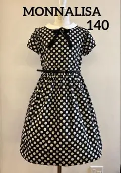 極美品　モナリザ 本革ベルト付ドレスワンピース 140定価6万のサムネイル
