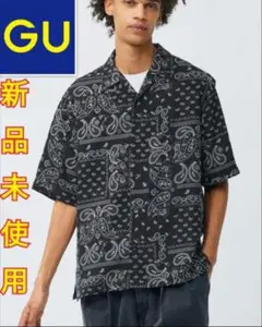 定価1990円 新品未使用 GU ジーユー5分袖オープンカラーシャツ Mサイズ