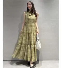 FRAY I.D 2wayベルト付きティアードワンピース YEL