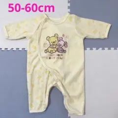 クマのプーさん長袖ロンパース  50-60cm  イエロー