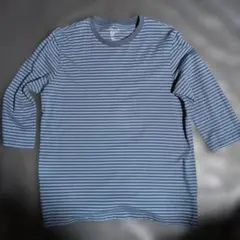 【美品】無印良品 ボーダーＴシャツ 七分袖 Ｌ