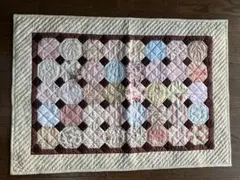 パッチワークキルト ① ヘキサゴン繋ぎダイヤモンド(ピンク・オレンジ