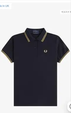 FRED PERRY フレッドペリー ポロシャツ 英国製 ネイビー 刺繍ロゴ