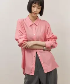 PROTAGONISTA アダムエロペ別注 キュプラシャツ　ピンク 長袖シャツのサムネイル