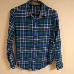 UNIQLO 長袖ネルシャツ サイズ150 青系チェック