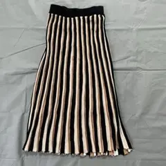 ストライプ プリーツスカート