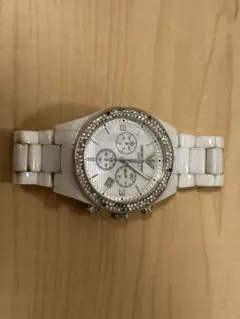 希少 エンポリオアルマーニ AR1456 ホワイトセラミックベルト クロノグラフ