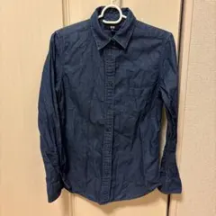 UNIQLO デニムシャツ 長袖 ブルー M