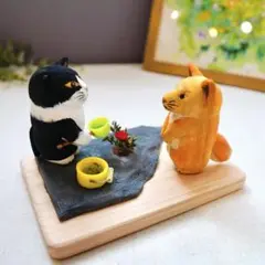 木彫り猫 284 星の王子さま ハンドメイド 置物